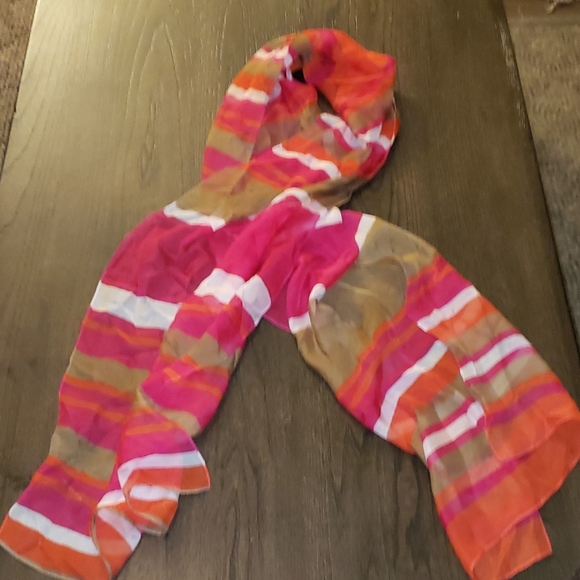 Jones New York Silk Striped Scarf Wrap - Picture 5 of 7